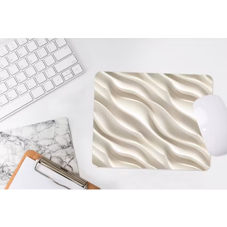 Diagonaal - Golven - Crème muismat rubber klein 262 -witbureau