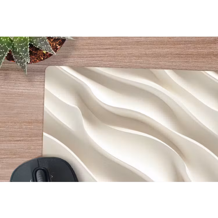 Diagonaal - Golven - Crème muismat rubber klein 262 -closeup
