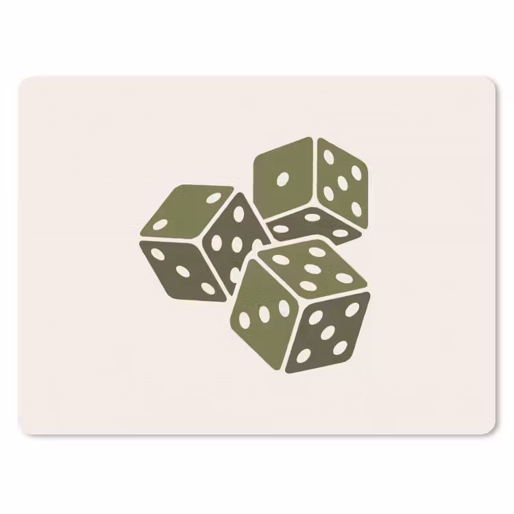 Dobbelsteen - Spel - Groen - Abstract muismat rubber klein -3d