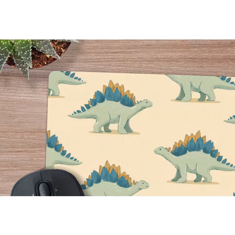 Dino - Patroon - Groen muismat rubber klein 262 -closeup