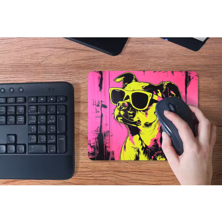 Hond - Zonnebril - Roze - Art muismat rubber klein -toetsenbord