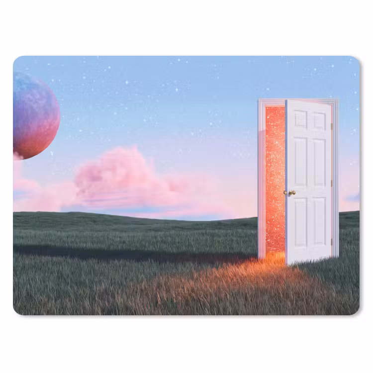 Mouse Pad - Door - Fantasy - Space - Deur - Fantasie - Ruimte muismat rubber klein
