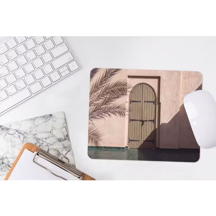 Deur - Hout - Architectuur - Groen - Rustiek muismat rubber klein -witbureau