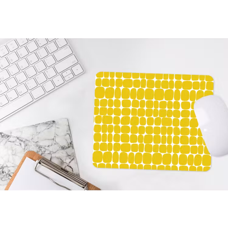 Stippen - Modern - Geel muismat rubber klein 262 -witbureau