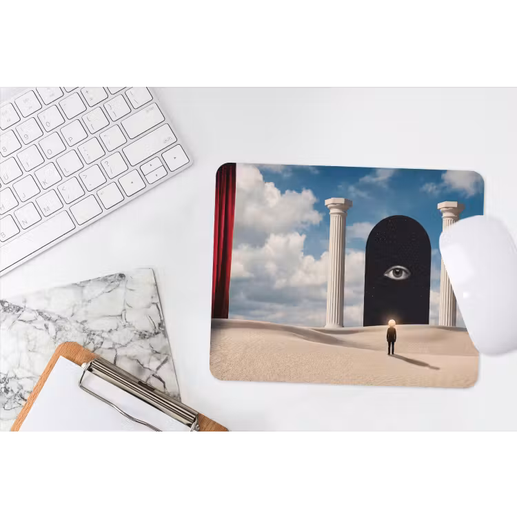 Mouse Pad - Dream - Desert - Eye - Droom - Woestijn - Oog muismat rubber klein