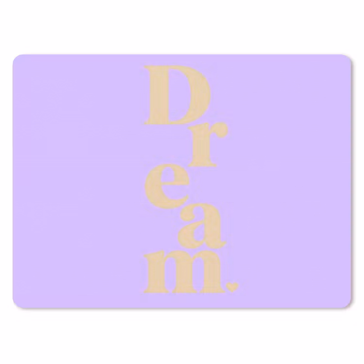 Dream - Paars - Typografisch muismat rubber klein -3d