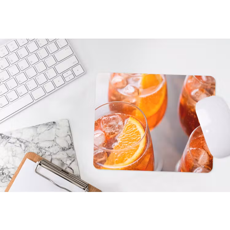 Drank - Sinaasappel - IJs - Zomer - Oranje muismat rubber klein -witbureau