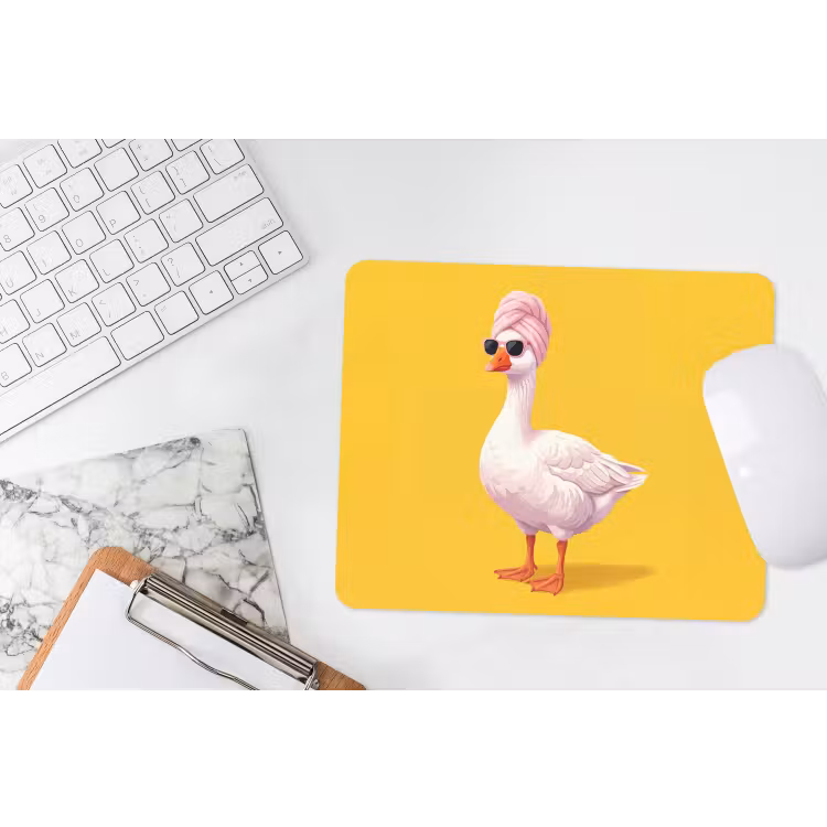 Eend - Zonnebril - Geel muismat rubber klein -witbureau