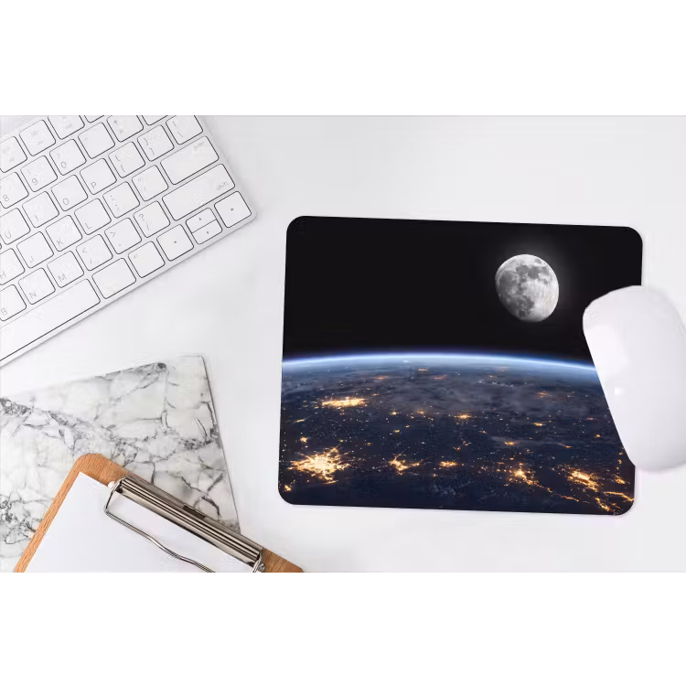 Mouse Pad - Earth - Night - Space - Aarde - Nacht - Ruimte muismat rubber klein