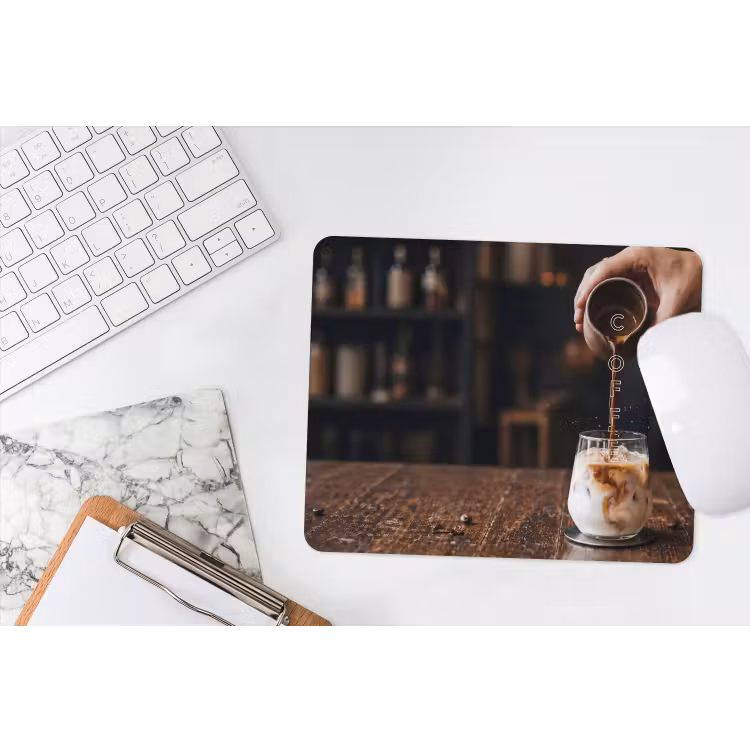 Espresso - Melk - Café muismat rubber klein -witbureau