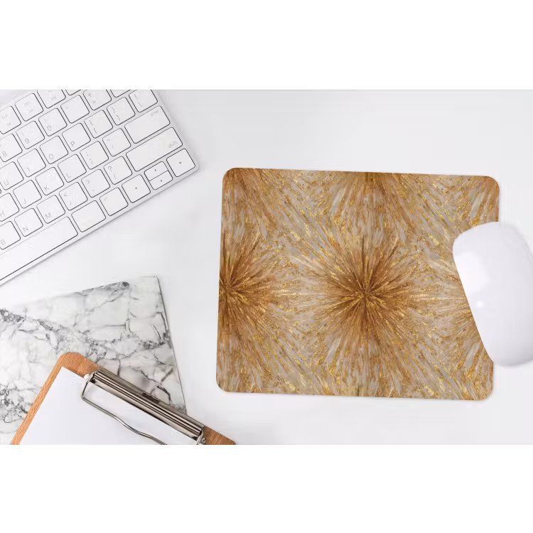 Explosie - Abstract - Goud - Wit muismat rubber klein 262 -witbureau