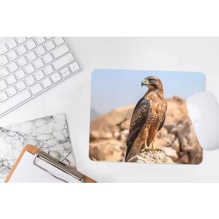 Valk - Vogel - Rots - Macht muismat rubber klein -witbureau