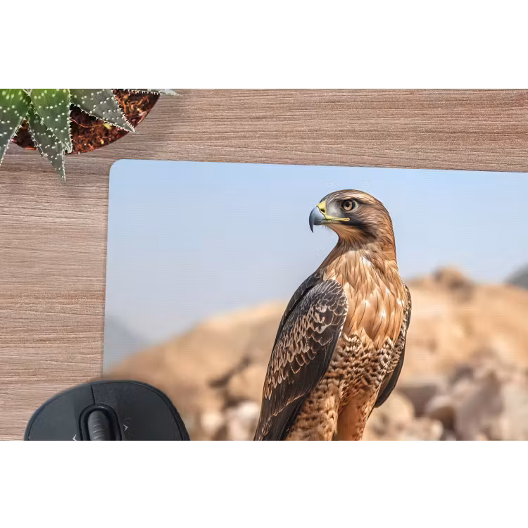 Valk - Vogel - Rots - Macht muismat rubber klein -closeup