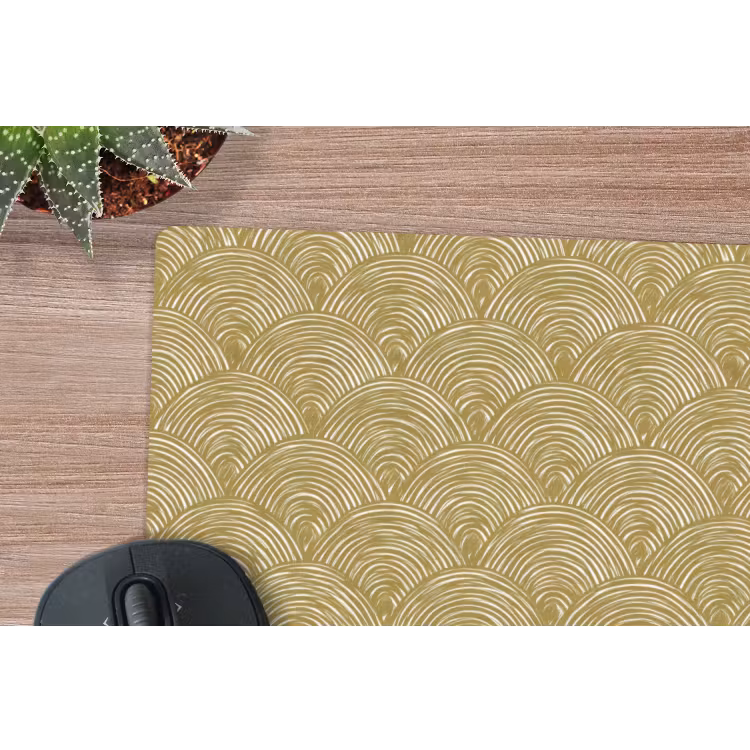 Waaier - Geometrisch - Groen muismat rubber klein 262 -closeup