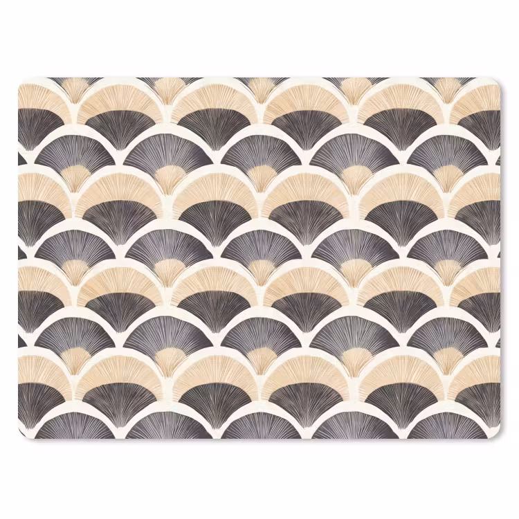 Waaier - Patroon - Zwart - Beige muismat rubber klein 262 -3d