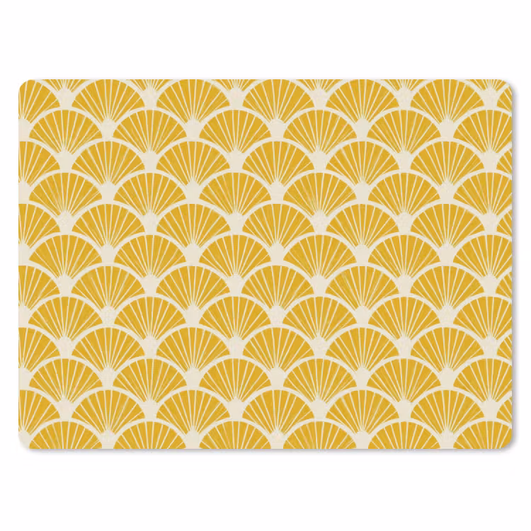 Waaiers - Art Deco - Retro - Okergeel muismat rubber klein 262 -3d