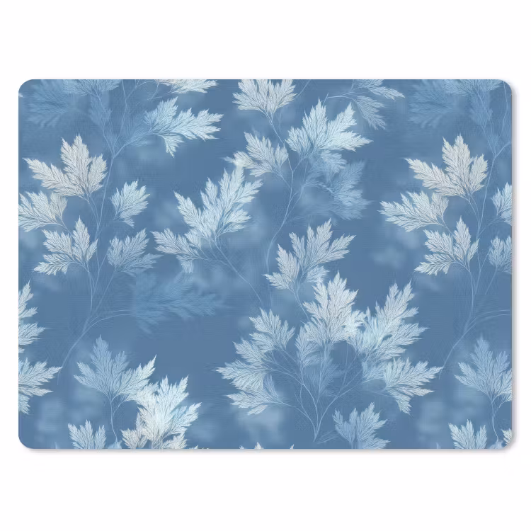Varen - Botanisch - Patroon - Grijsblauw muismat rubber klein 262 -3d