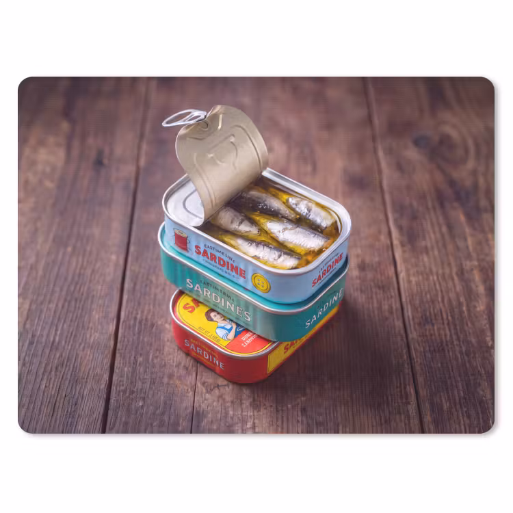 Mouse Pad - Fish - Cans - Kitchen - Vis - Blikjes - Keuken muismat rubber klein