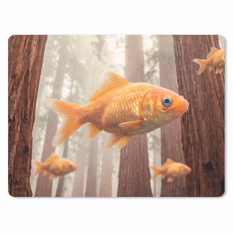 Mouse Pad - Fish - Forest - Fantasy - Vis - Bos - Fantasie muismat rubber klein