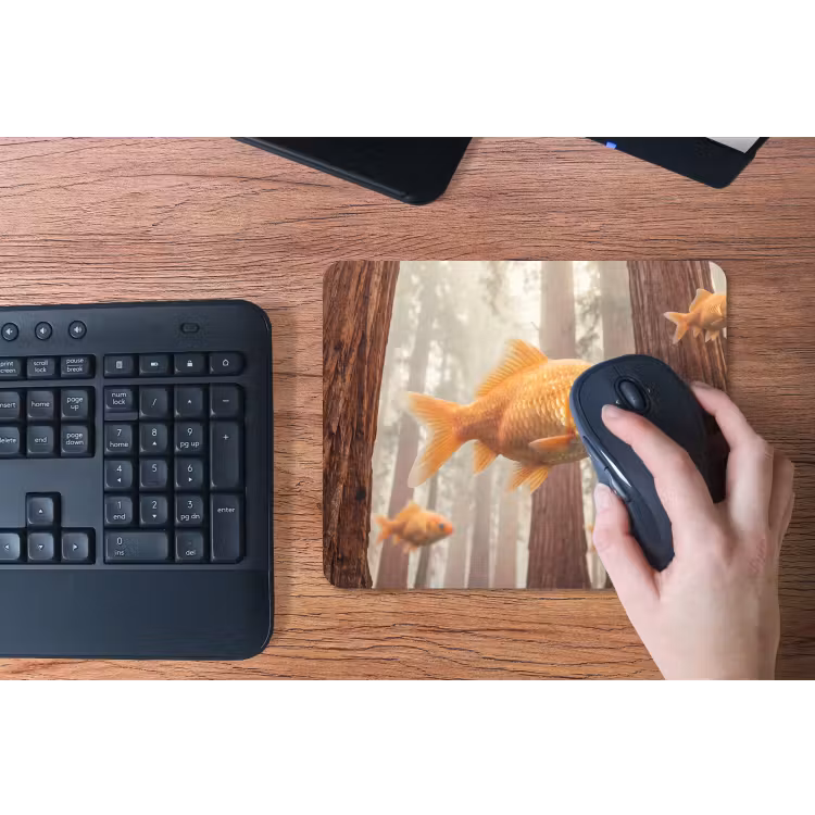 Mouse Pad - Fish - Forest - Fantasy - Vis - Bos - Fantasie muismat rubber klein