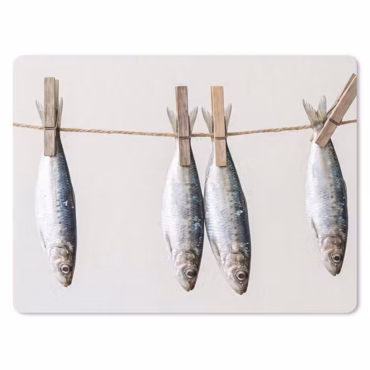 Mouse Pad - Fish - Hanging - Food - Vis - Hangend - Eten muismat rubber klein