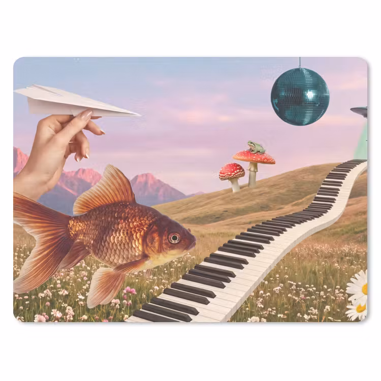 Mouse Pad - Fish - Nature - Abstract - Vis - Natuur - Abstract muismat rubber klein