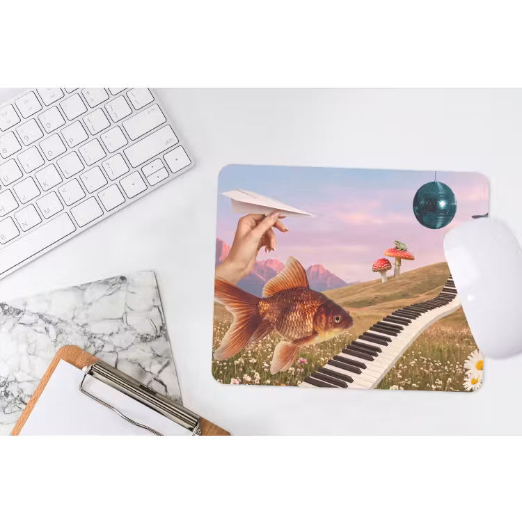 Mouse Pad - Fish - Nature - Abstract - Vis - Natuur - Abstract muismat rubber klein