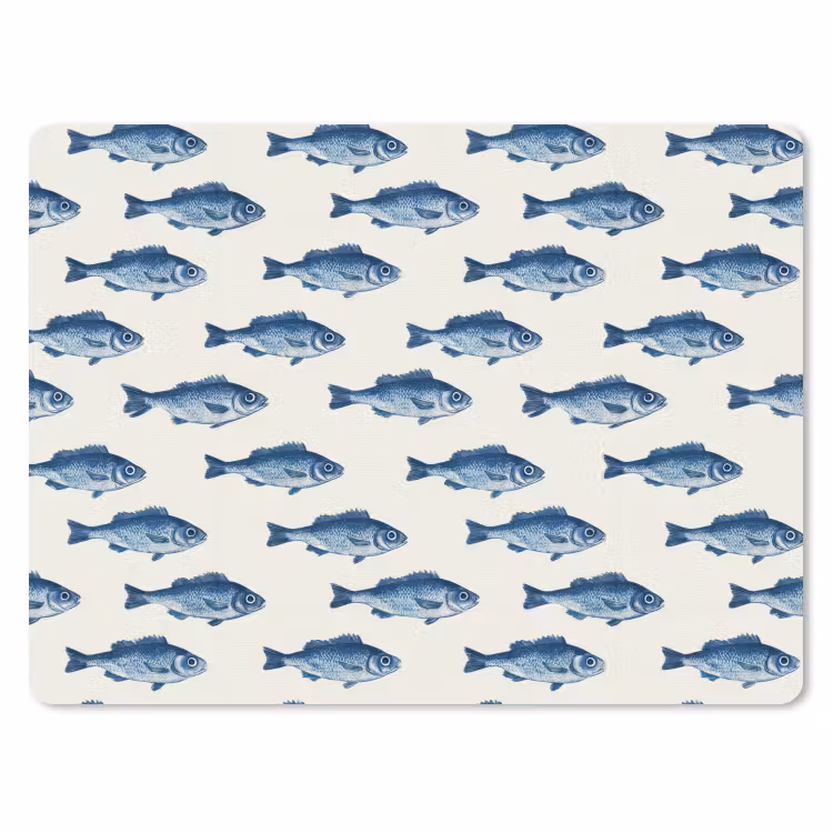 Vis - Patroon - Blauw muismat rubber klein 262 -3d