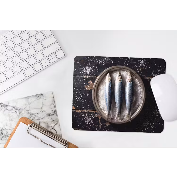 Mouse Pad - Fish - Salt - Food - Vis - Zout - Eten muismat rubber klein