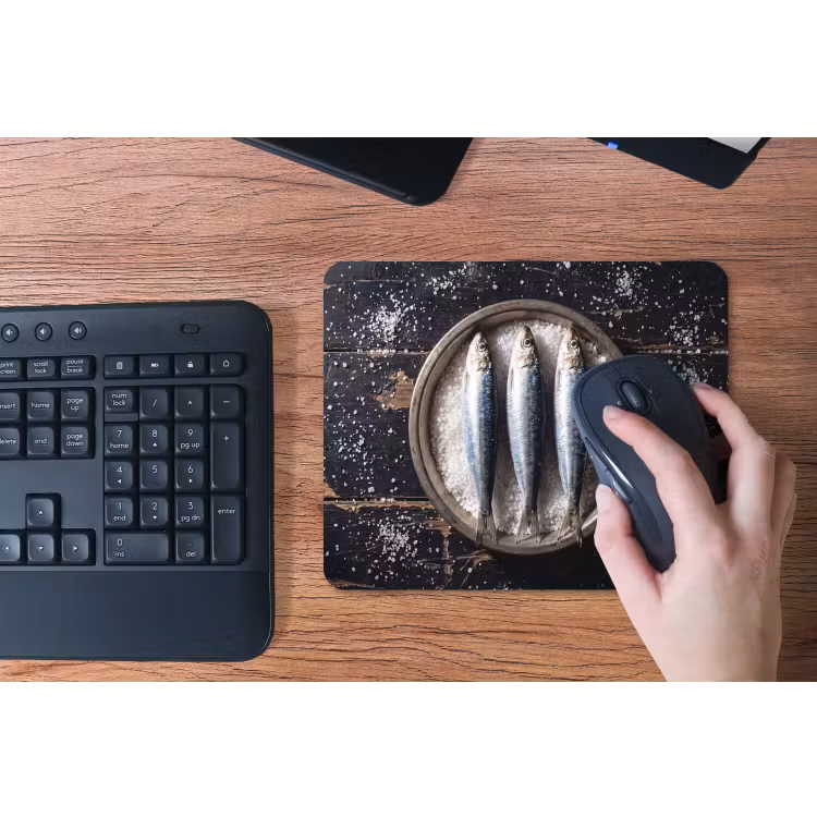 Mouse Pad - Fish - Salt - Food - Vis - Zout - Eten muismat rubber klein