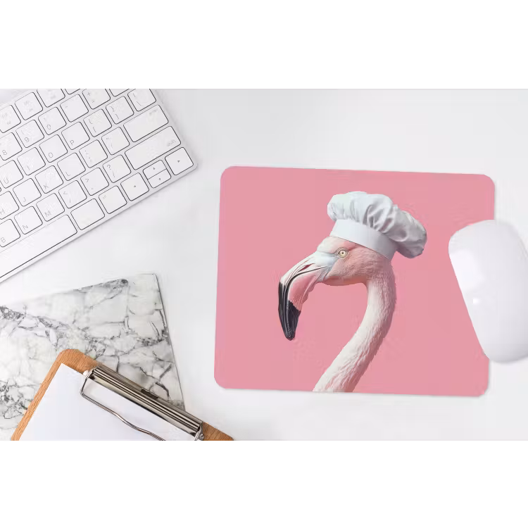 Flamingo - Roze - Koksmuts - Vogel muismat rubber klein -witbureau