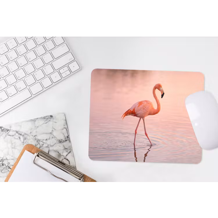 Flamingo - Water - Roze muismat rubber klein -witbureau
