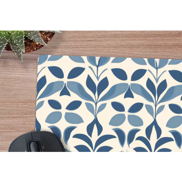 Flora - Modern - Blauw muismat rubber klein 262 -closeup