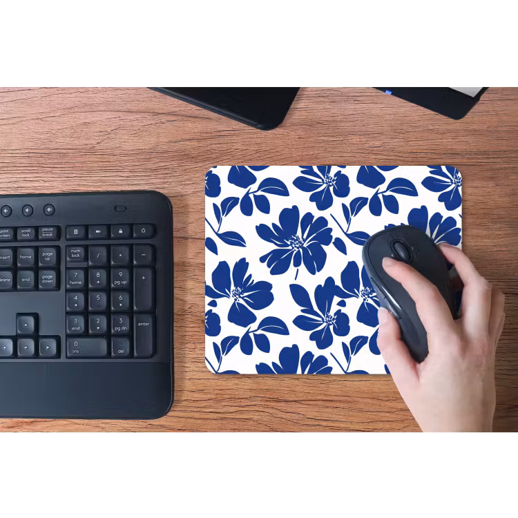 Floraal - Modern - Blauw muismat rubber klein 262 -toetsenbord