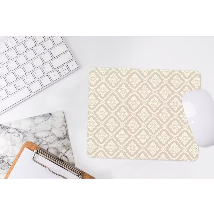 Floraal - Ornament - Beige muismat rubber klein 262 -witbureau
