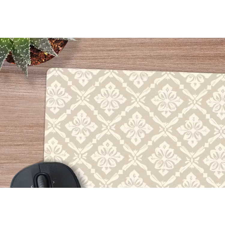 Floraal - Ornament - Beige muismat rubber klein 262 -closeup