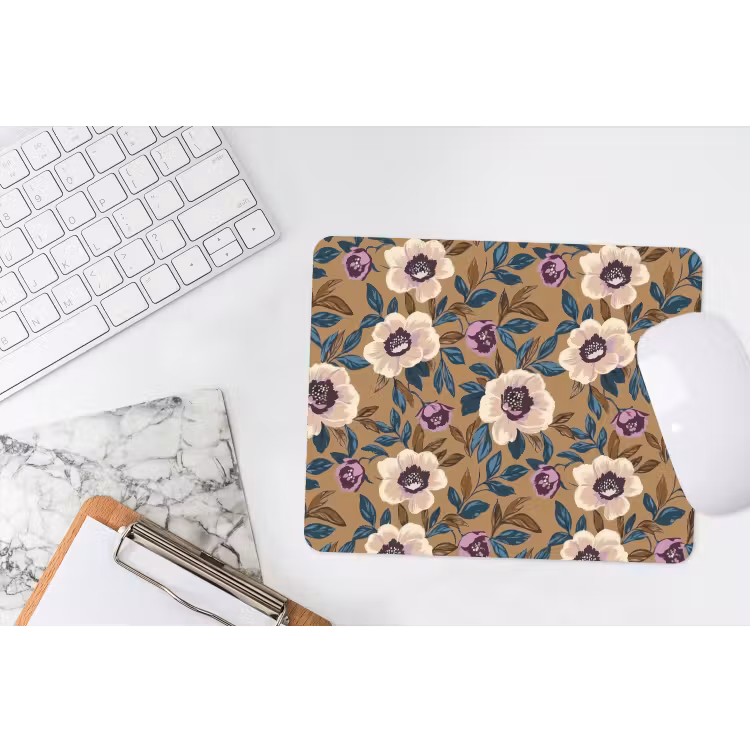 Floraal - Stilleven - Kleurrijk muismat rubber klein 262 -witbureau