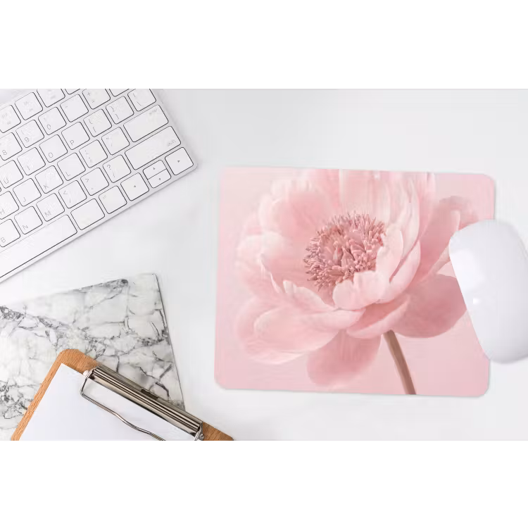 Bloem - Pioenroos - Roze muismat rubber klein -witbureau