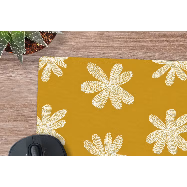 Bloem - Speels - Okergeel muismat rubber klein 262 -closeup