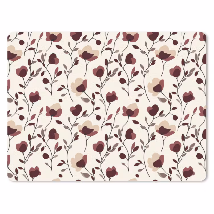 Bloemen - Botanisch - Bordeaux muismat rubber klein 262 -3d