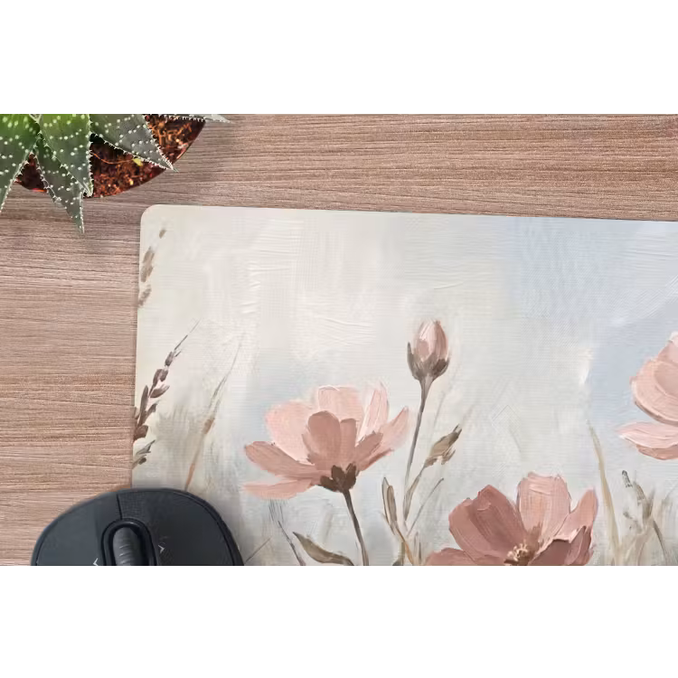 Bloemen - Botanisch - Schilderij - Pastel - Rustiek muismat rubber klein -closeup