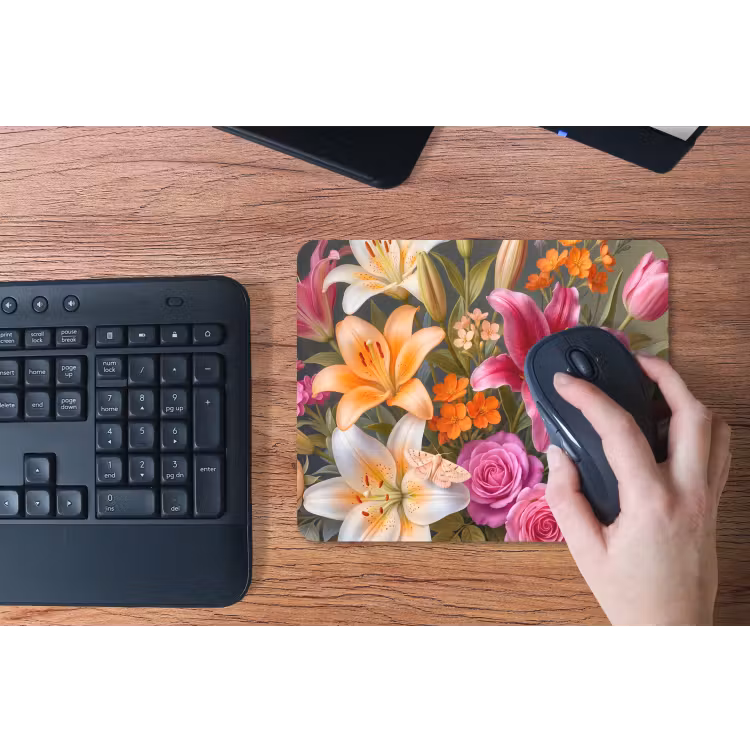 Bloemen - Boeket - Natuur - Kleurrijk - Modern muismat rubber klein -toetsenbord