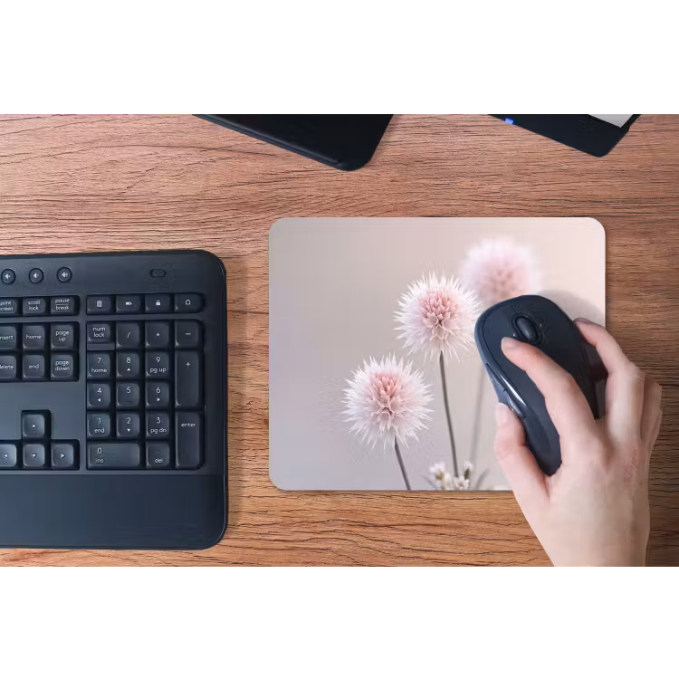Bloemen - Bollen - Roze muismat rubber klein -toetsenbord