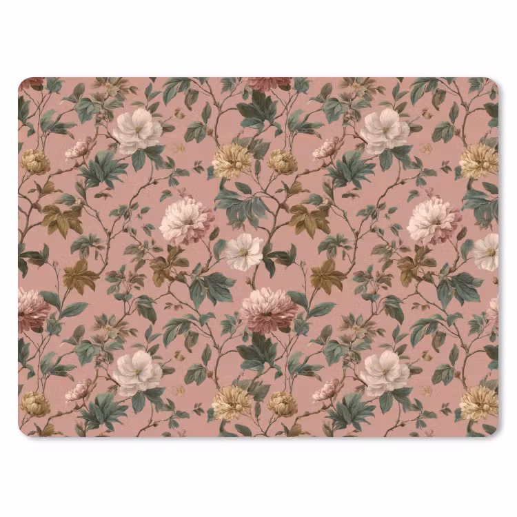 Bloemen - Klassiek - Roze muismat rubber klein 262 -3d