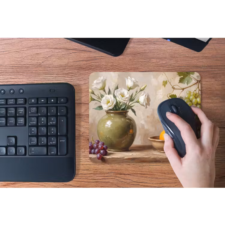 Mouse Pad - Flowers - Fruit - Still Life - Bloemen - Fruit - Stilleven muismat rubber klein