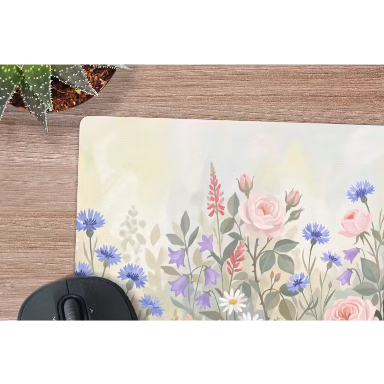 Bloemen - Tuin - Natuur - Kleurrijk muismat rubber klein -closeup