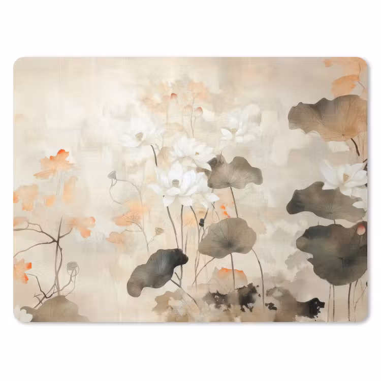 Bloemen - Japandi - Wabi sabi muismat rubber klein -3d