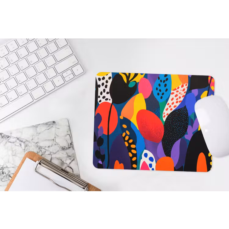 Bloemen - Bladeren - Abstract - Rood muismat rubber klein -witbureau