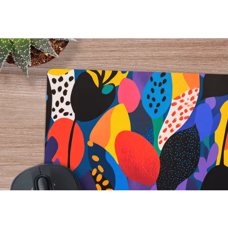 Bloemen - Bladeren - Abstract - Rood muismat rubber klein -closeup