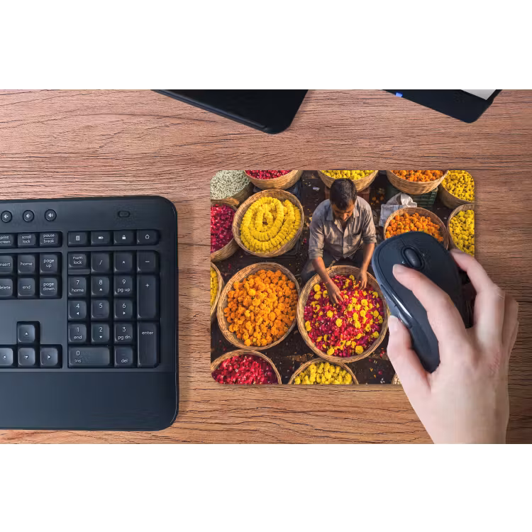 Mouse Pad - Flowers - Market - Colorful - Bloemen - Markt - Kleurrijk muismat rubber klein